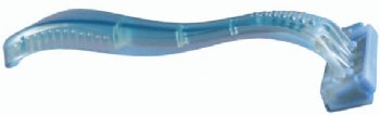 Triple Blade Razor with Lubricating Strip, blue handle, inner packed 10/bx
