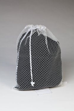 White Mesh Net Draw String Laundry Bags 24