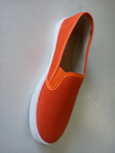 Orange Canvas Slip-on Shoes